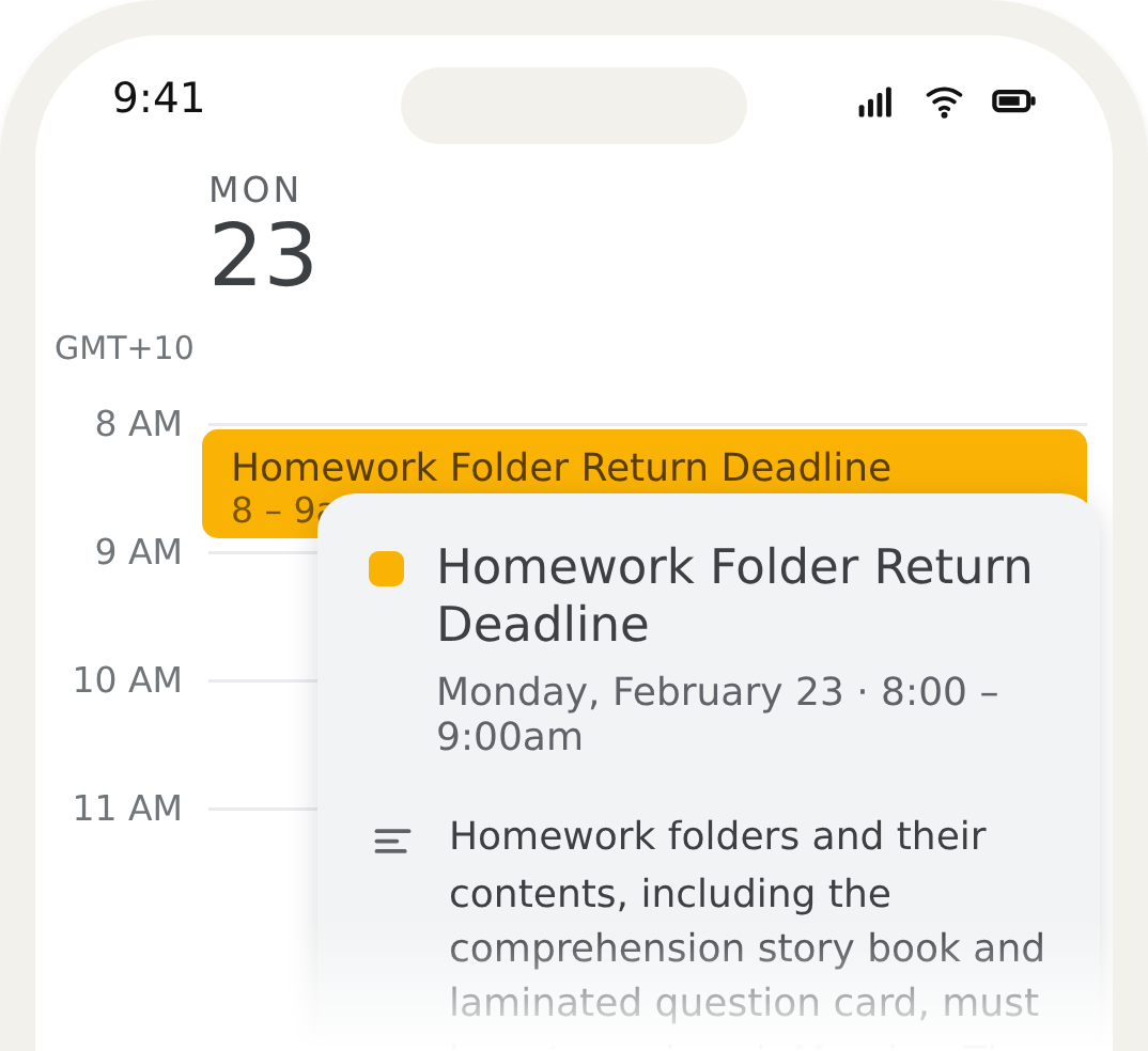 Calendar sync