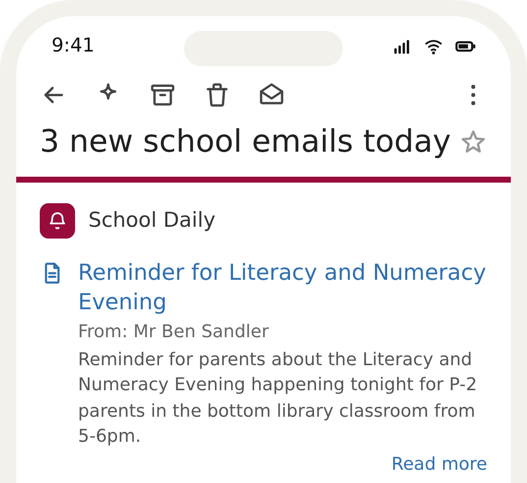 Daily summary email